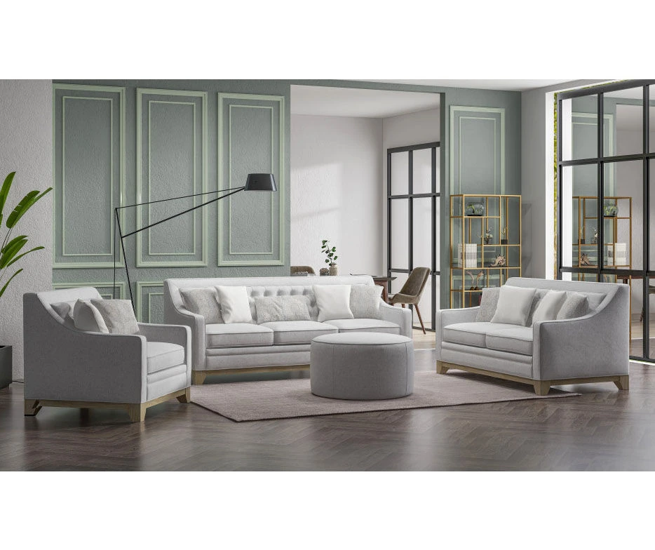 Waltham Wickham Gray Ottoman - Image 2