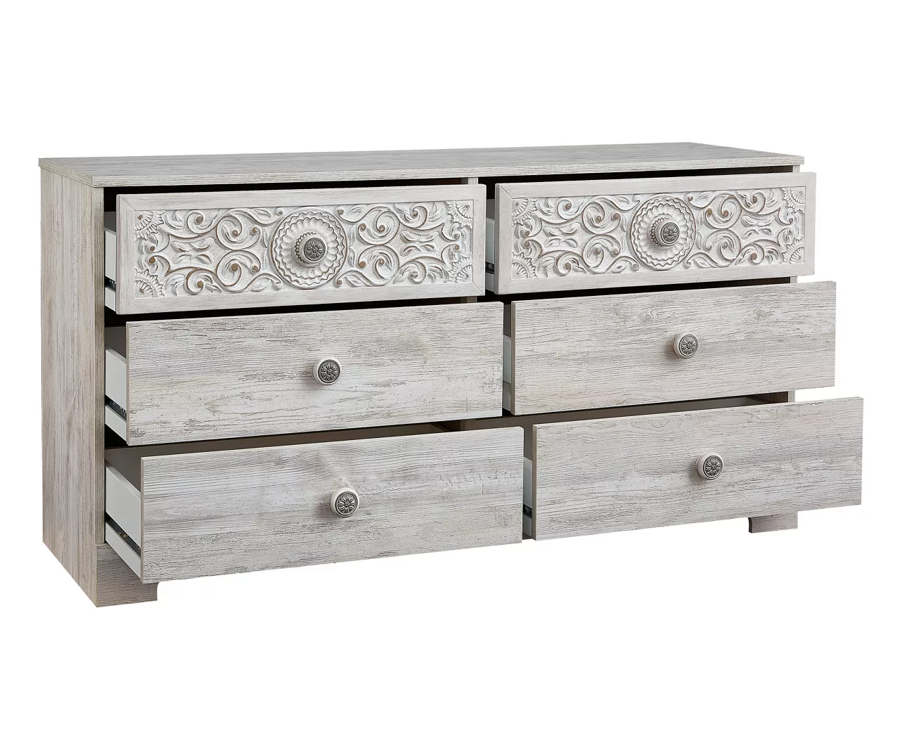 Paxberry Whitewash 6-Drawer Dresser - Image 3