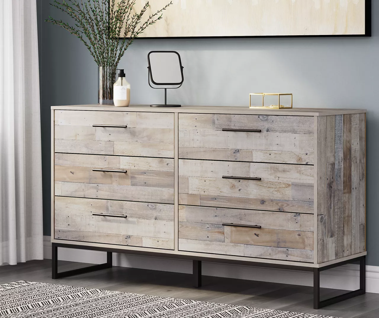 Neilsville Whitewash 6-Drawer Dresser - Image 6