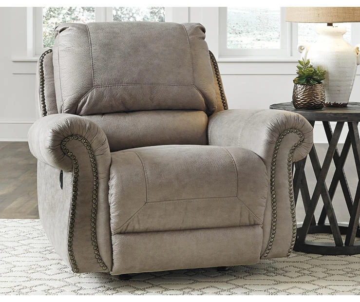 Olsberg Steel Faux Suede Rocker Recliner - Image 2