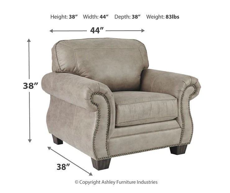 Olsberg Steel Faux Suede Armchair - Image 4