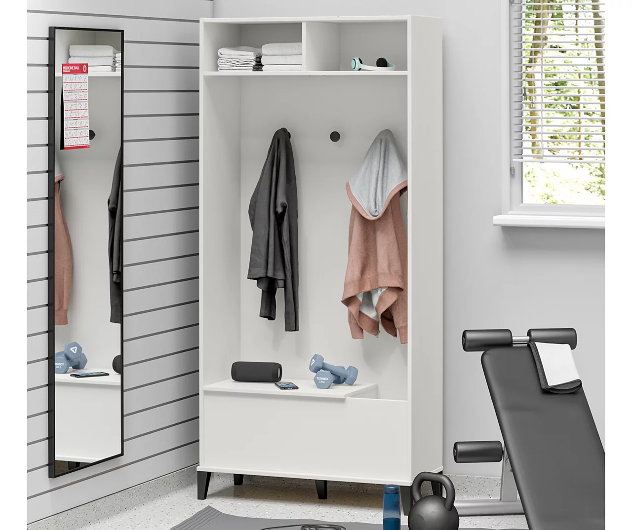 Evolution Amplus White Gym Storage Cabinet - Image 6