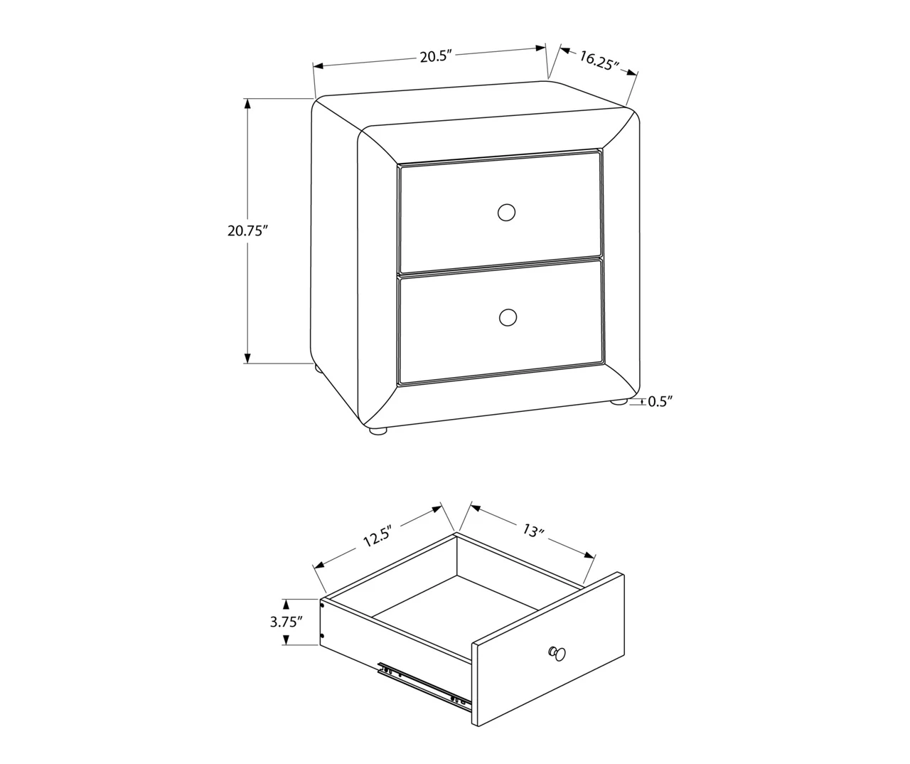 Monarch Faux Leather Nightstand - Image 5