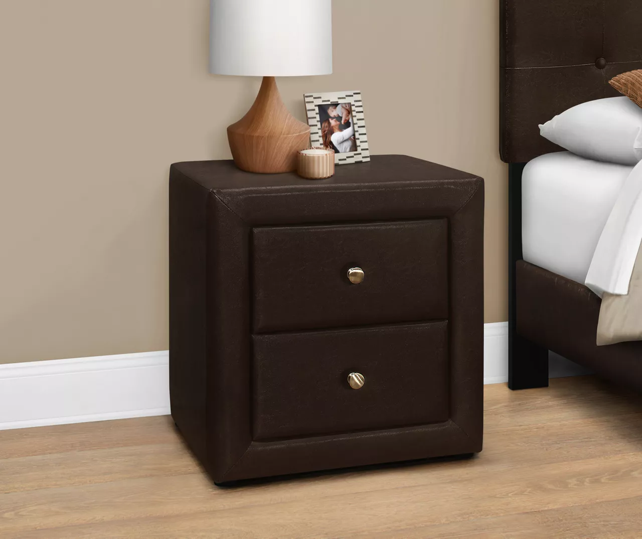 Monarch Faux Leather Nightstand - Image 3