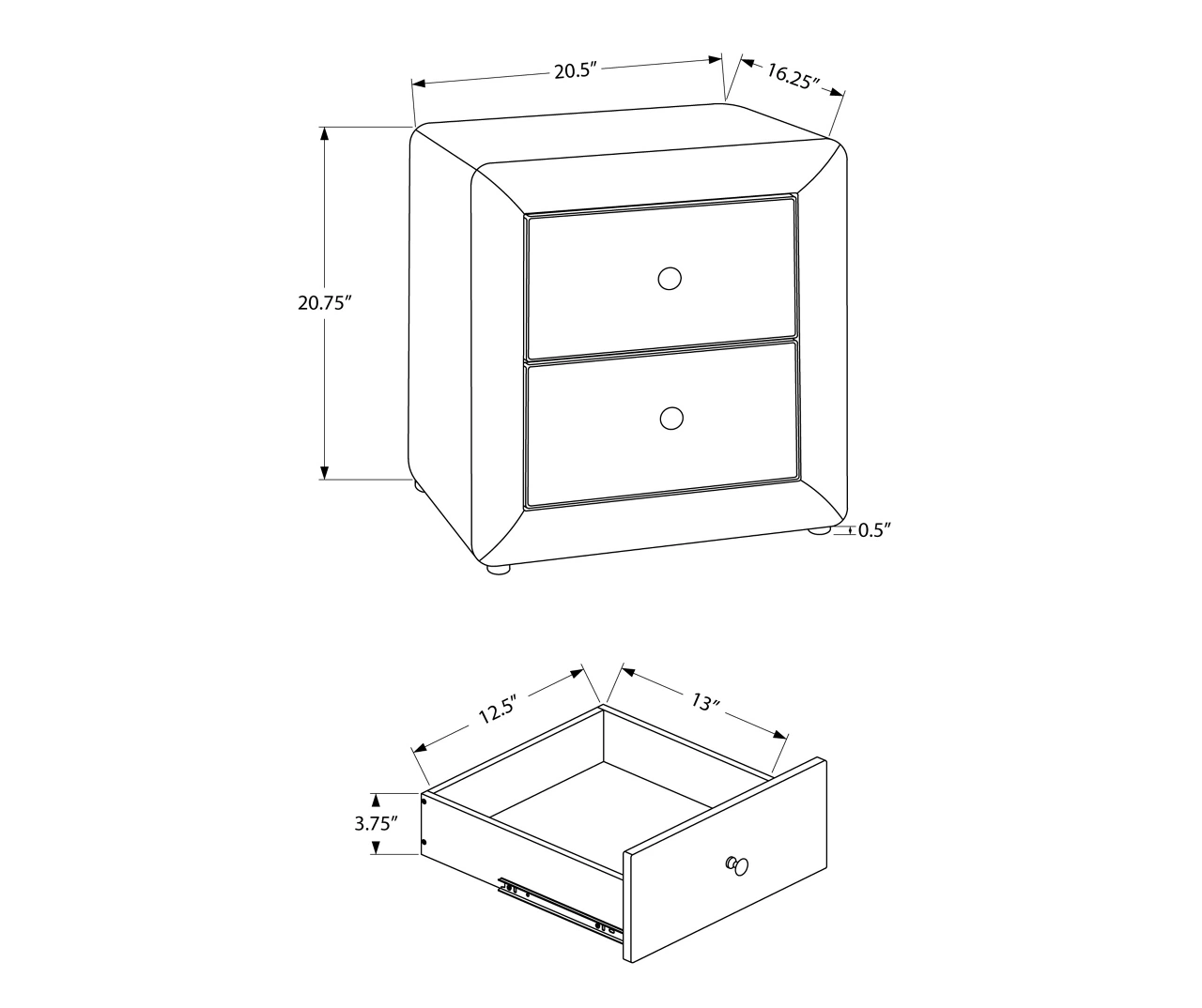 Monarch Faux Leather Nightstand - Image 8
