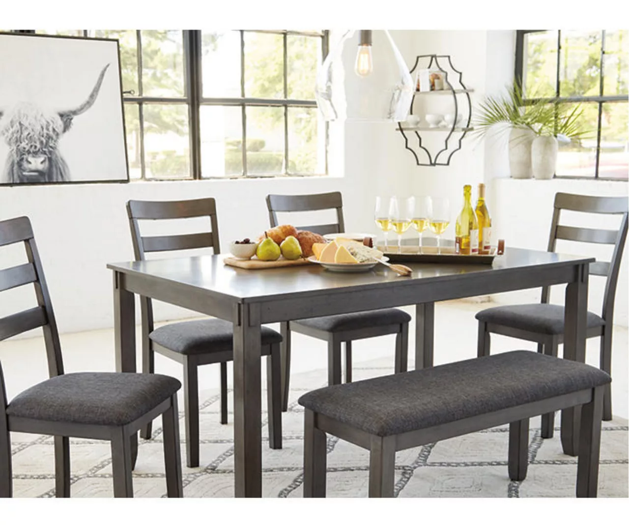 Fairview 6-Piece Dining Set With Bench - Image 5