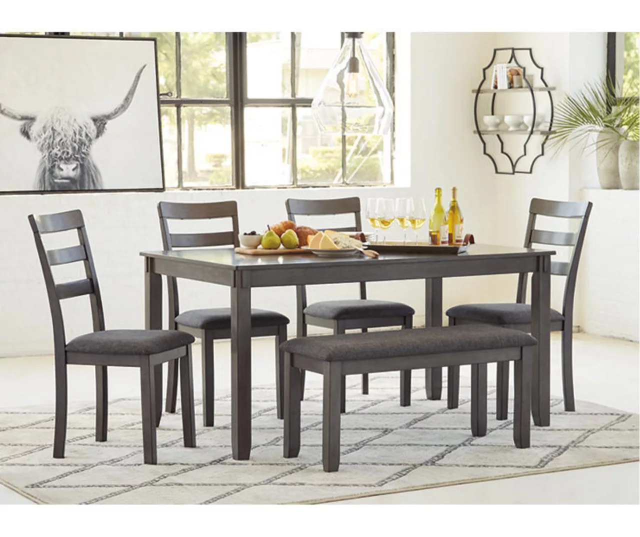 Fairview 6-Piece Dining Set With Bench - Image 7