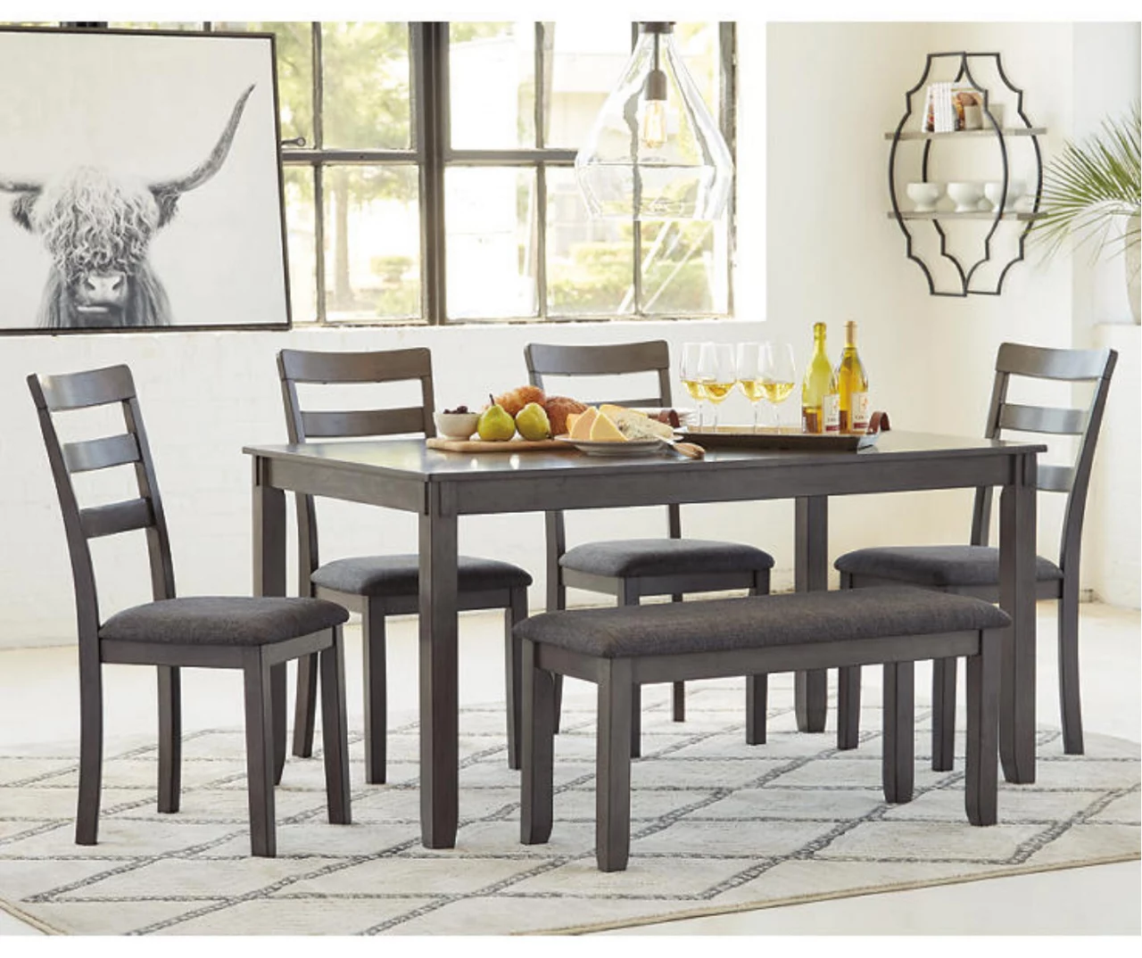 Fairview 6-Piece Dining Set With Bench - Image 4