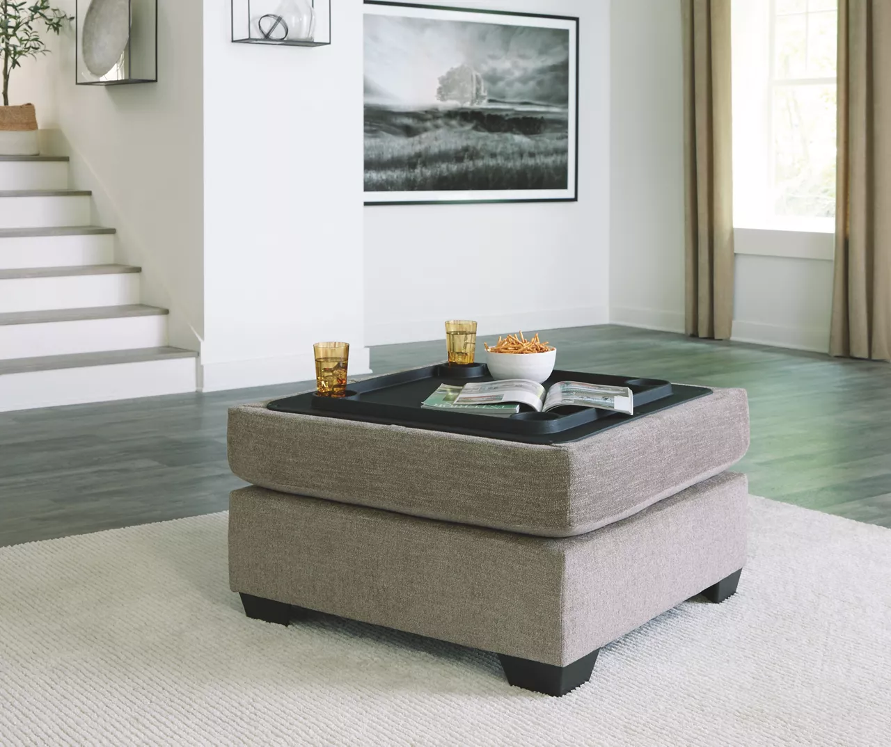 Creswell Gray Storage Ottoman - Image 2