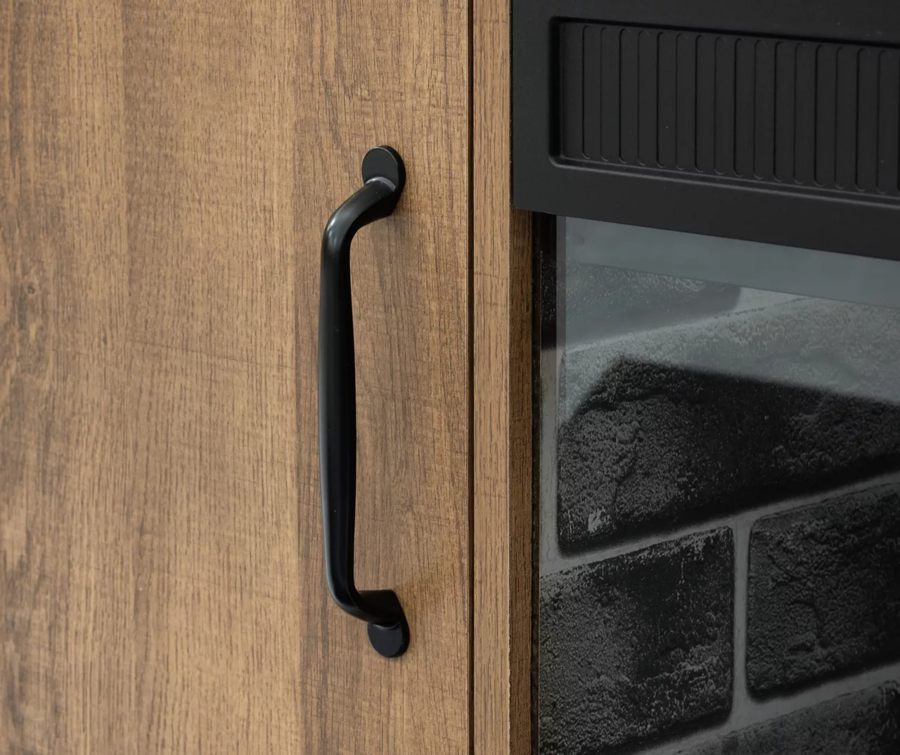 60" Modern Tan Electric Fireplace Console - Image 3