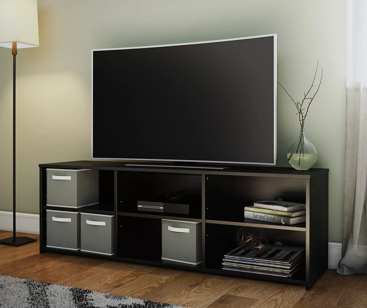 60" Capstan Black Oak TV Stand - Image 2