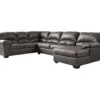 Signature Design By Ashley Aberton Gray Faux Leather 3-Piece Sectional With Right-Facing Chaise